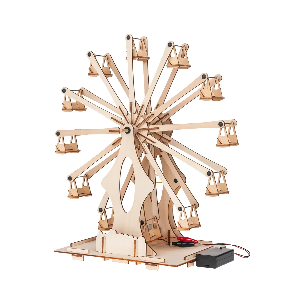 Hot Selling STEM Pulley Building Model DIY Science Kits Toy Unisex Wooden Toys for Children Diy Wood Wooden Puzzle Solar Power