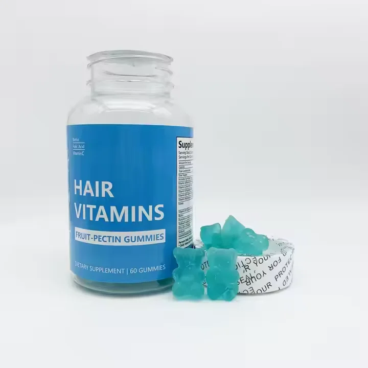 OEM Factory Price Hair Growth Gummies Biotin Collagen Keratin Supplement Candy Dosage Beauty Products Fast Hair Growth