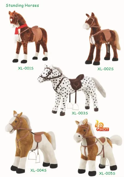Hot-selling high quality soft and cute standing horse new oem plush toy for Adults