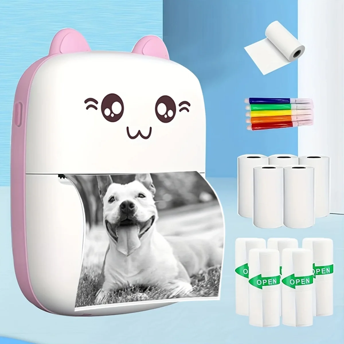 Bluetooth Mini Printer Portable Text Picture Memo Shopping List Label Bag Printer Inkless Mini Thermal Label Printer