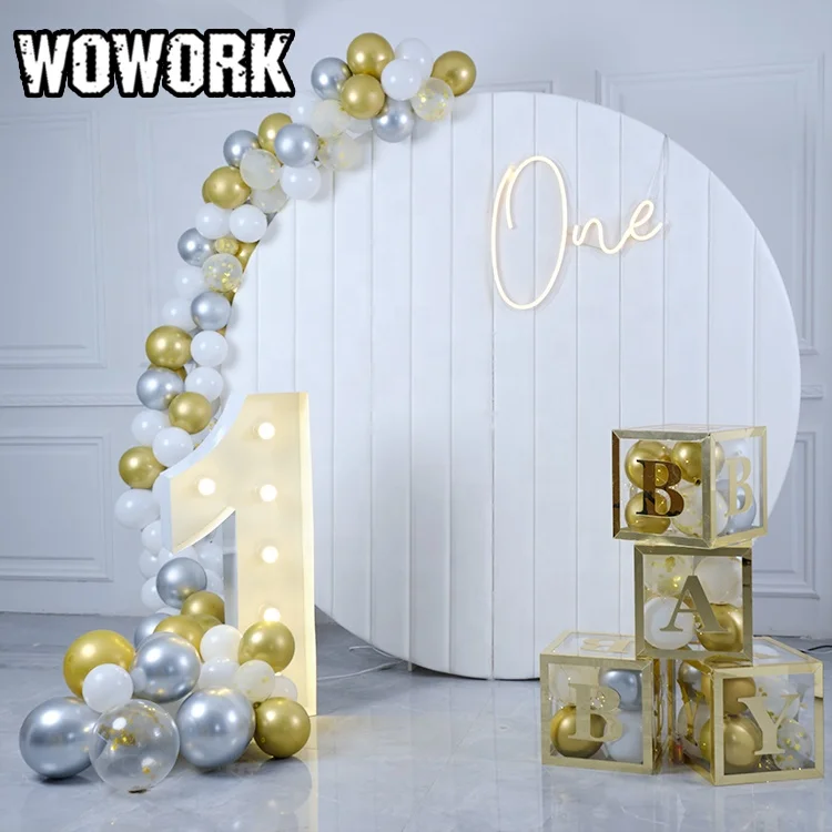  WOWORK огромный день рождения 0-9 цифры свет фотография фон для вечеринки события