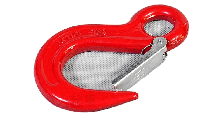 5 ton g80 wide mouth hooks with Safety Latch container hook for lifting and hoisting