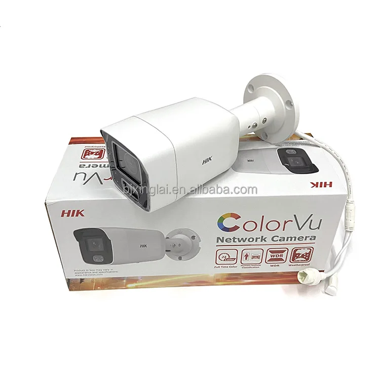 24/7 Night Vision Full Color Network Camera DS-2CD2087G2-LU Hik ColorVu 8MP 4K Bullet IP Camera with Mic
