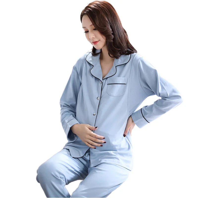 Cotton pajamas for pregnant women with breastfeeding clothing