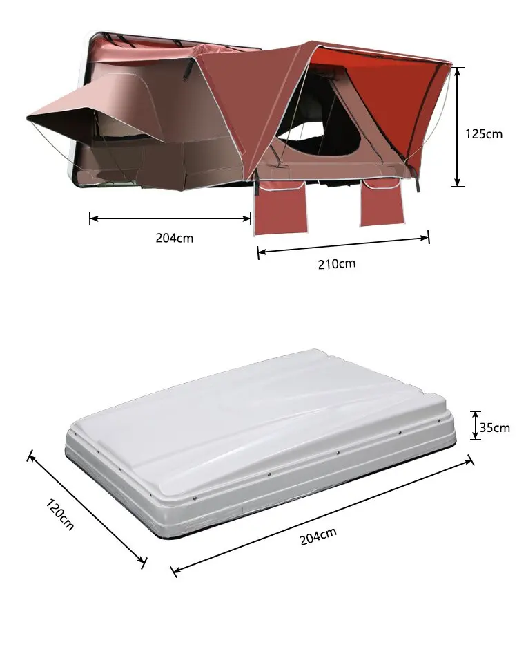 4WD Offroad Car Camping Roof Top Tent from roof tent factory to shipment Large size roof top Car tent
