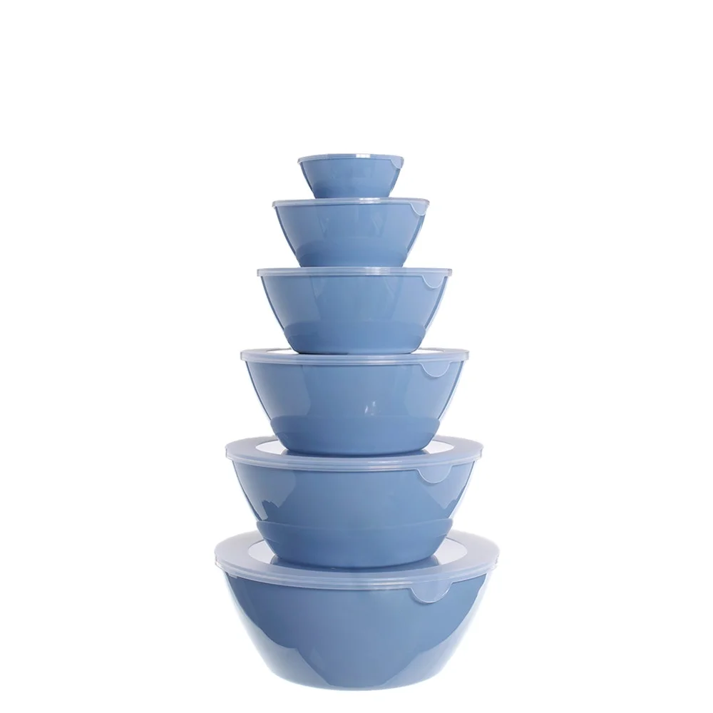  different size BPA Free plastic colorful bowl set made in Guangdong Jiangmen kitchen salad used dinner