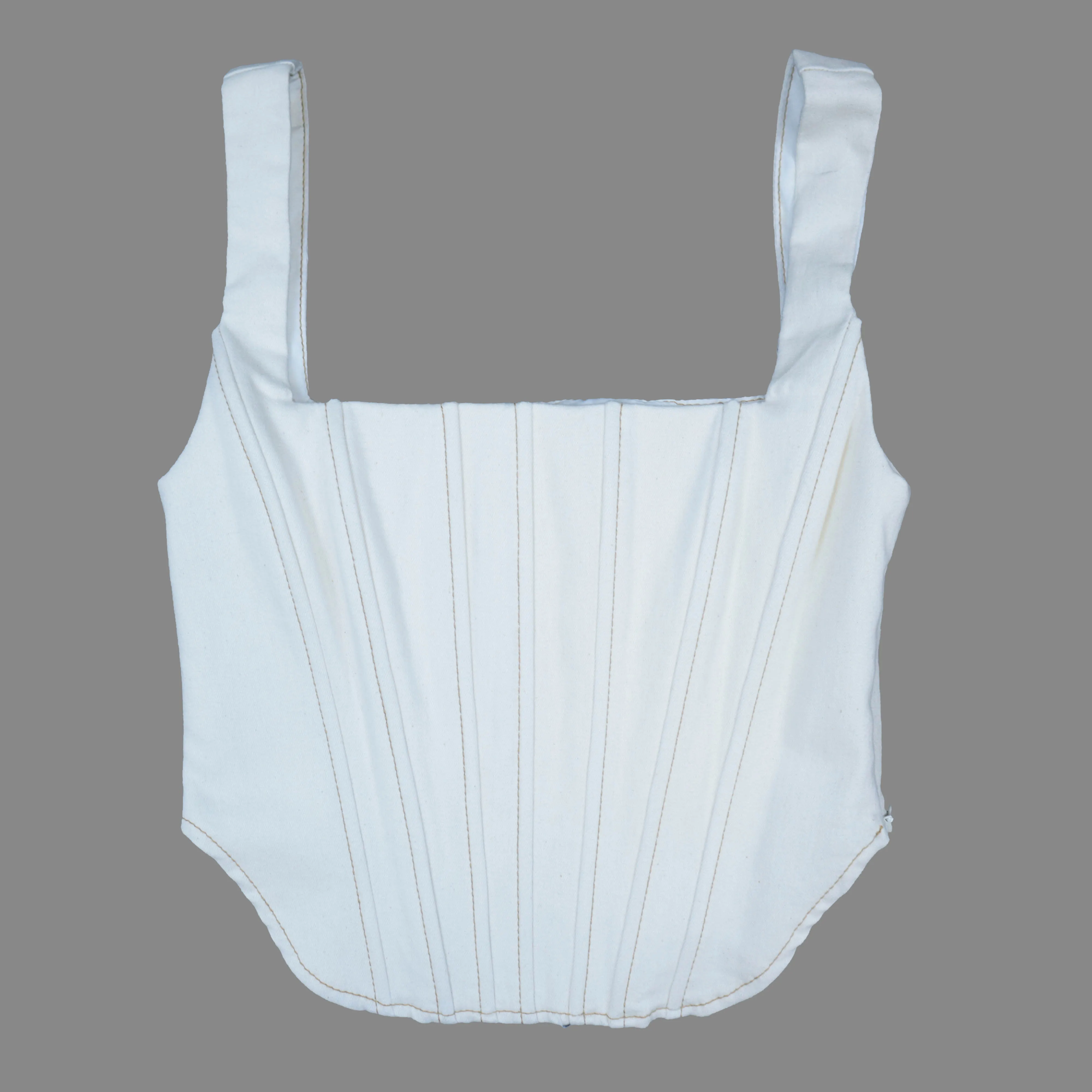 Female With Detachable Straps Para Mujer Sexy Fishbone Fashion Punk Bra Denim Bustiers Crop Tops Jean Corset Top Bra For Women