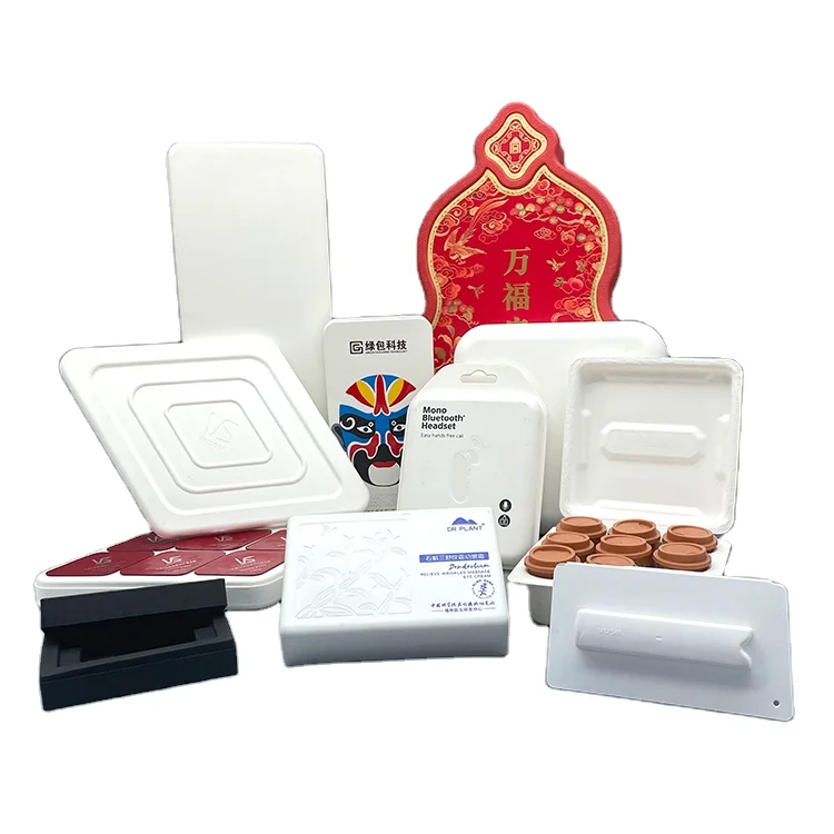 2023 eco friendly Recycled Mold Packaged Tray Pulp Insert Paper Tray  products