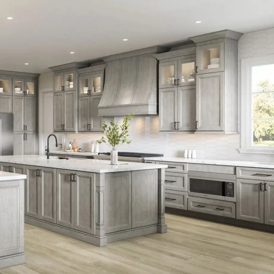 CBMmart Wholesale Kitchen Cabinets Villa Luxury Solid Wood Customized Kitchen Cabinets