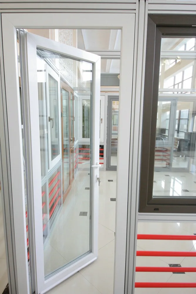 Factory new price pvc frame door vinyl material safety entrance door windproof upvc door
