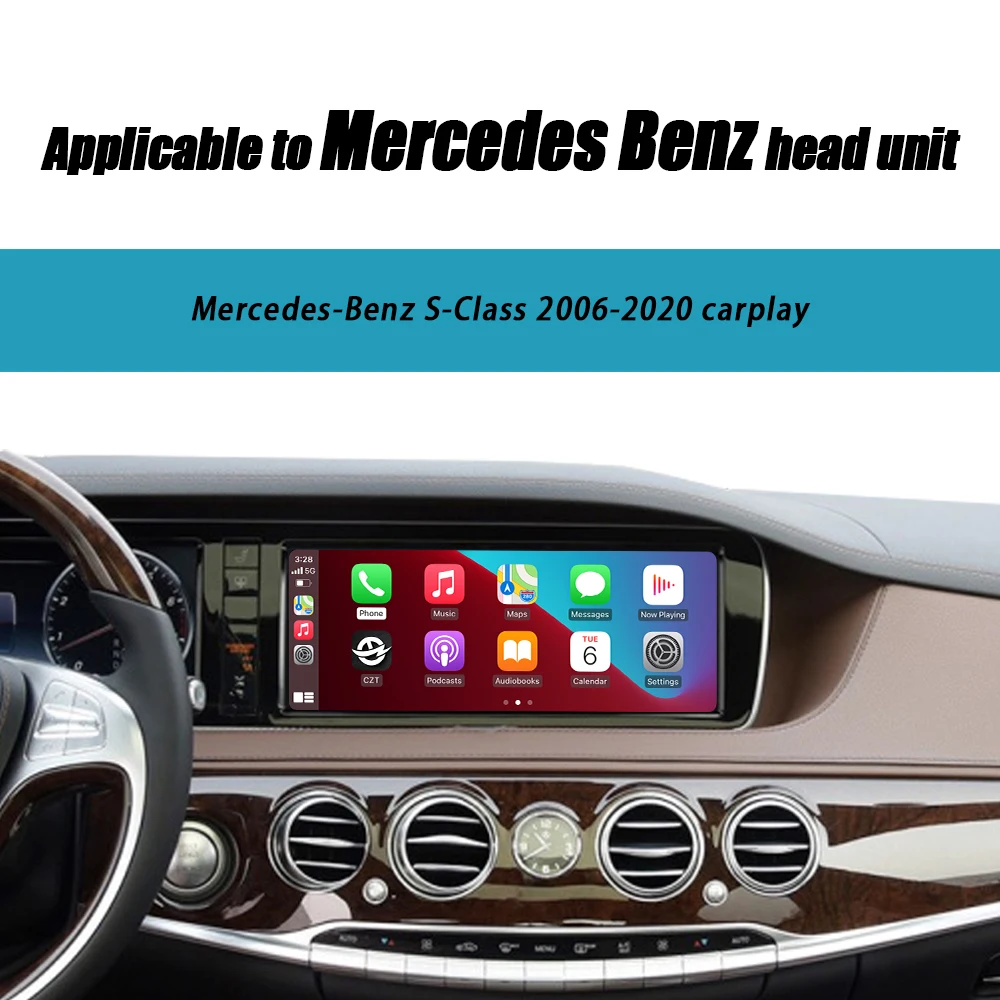 CZT-AUTO Original Screen Upgrade to Carplay For Mercedes Benz NTG5.0 W213 W222 Wireless Carplay Android Auto Mirror Link Radio