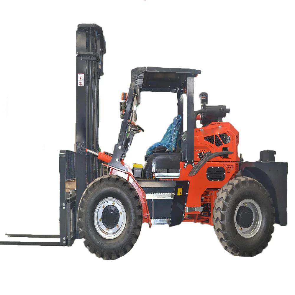 China OffRoad All-Terrain Forklift 4X4 4WD Fully Hydraulic Mini Small off-road Forklift Truck Rough Terrain Forklift