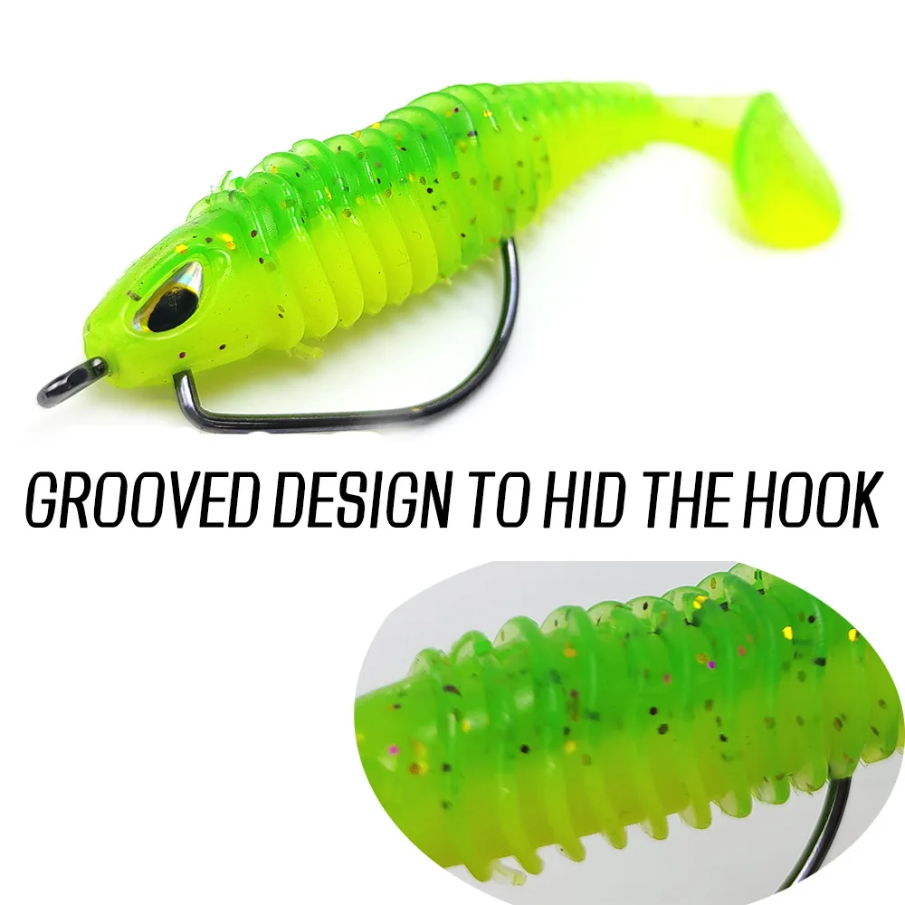 Willfishing  Perch Soft Fishing Lure Kit Soft plastic fishing lure Paddle Tail Swim Baits TEXAS RIG Kit For Bass