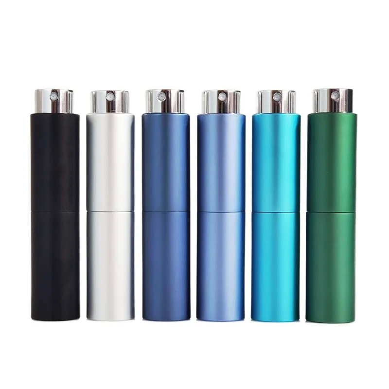 Mini 8ml 5ml 10ml 15ml 30ml Pocket Aluminum Atomizer Refillable Twist-up Pump Sprayer Perfume Mist Spray Bottle Screen Printing