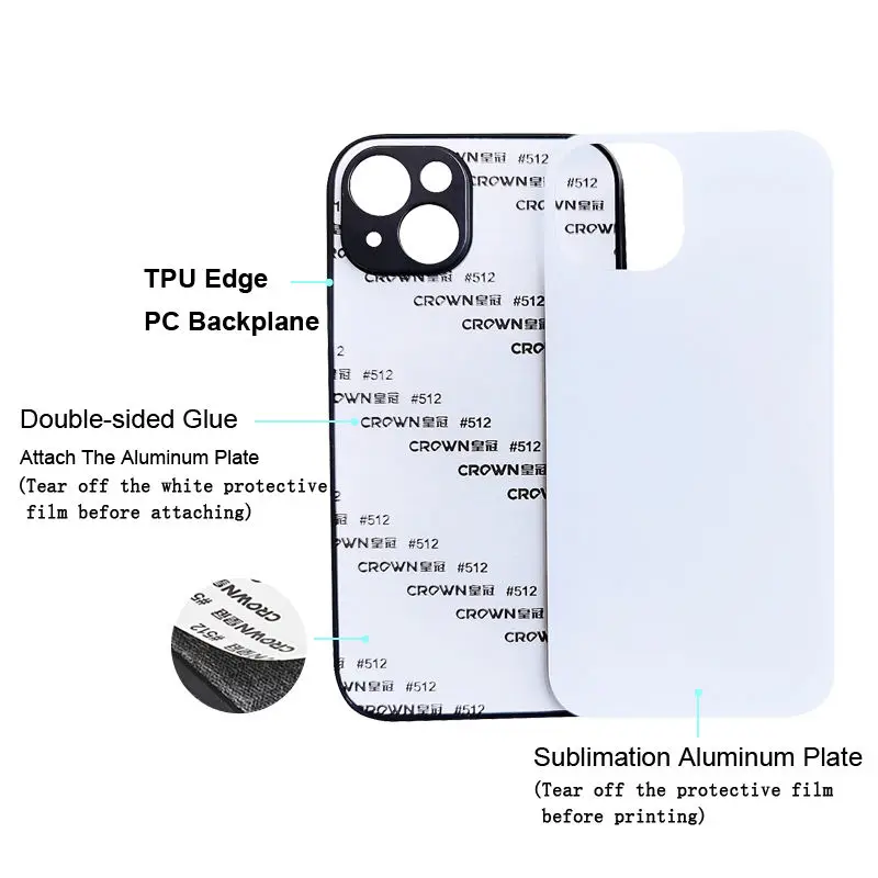 Plain Phone Cases for Sublimation for iPhone 13 14 15 16 Pro Max Aluminium Plate Phone Case