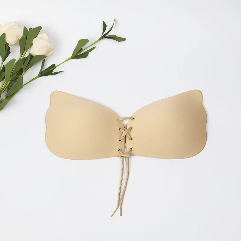 Wholesale wing drawstring nude backless strapless self-adhesive nipple pie sexy breast augmentation women cover