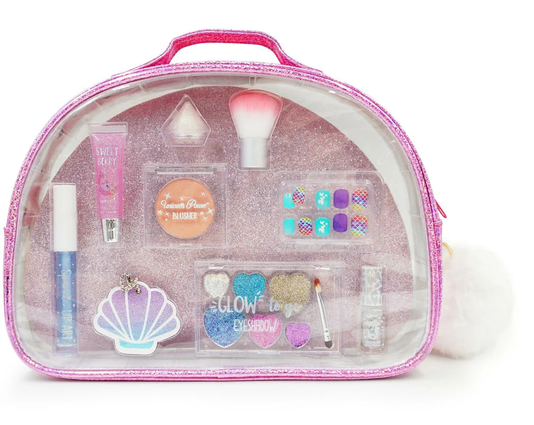 
9PCS PET ECO-friendly holographic make up set for kids toy gifts play with friends 