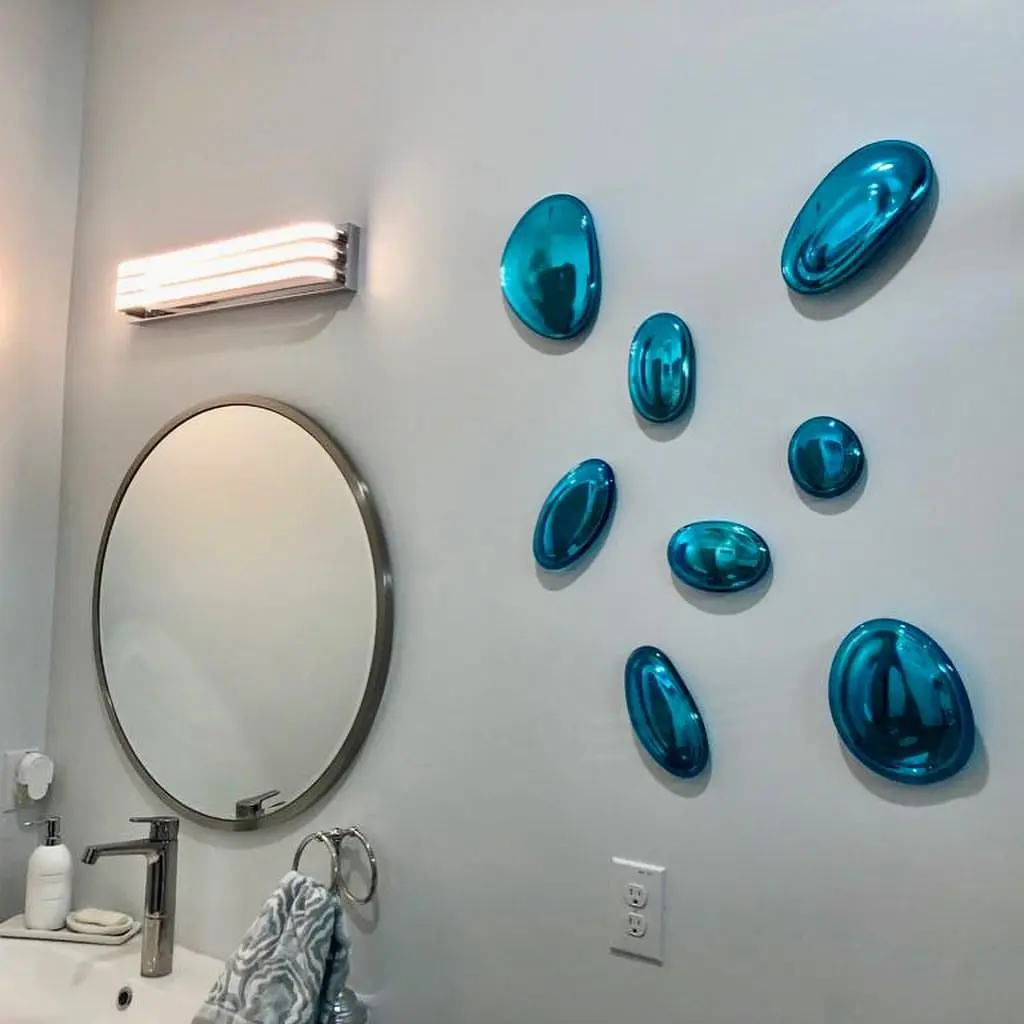 Christmas Decoration Wall Sculpture Corridor Totally Handmade Stone Decorative Glass Wall Art