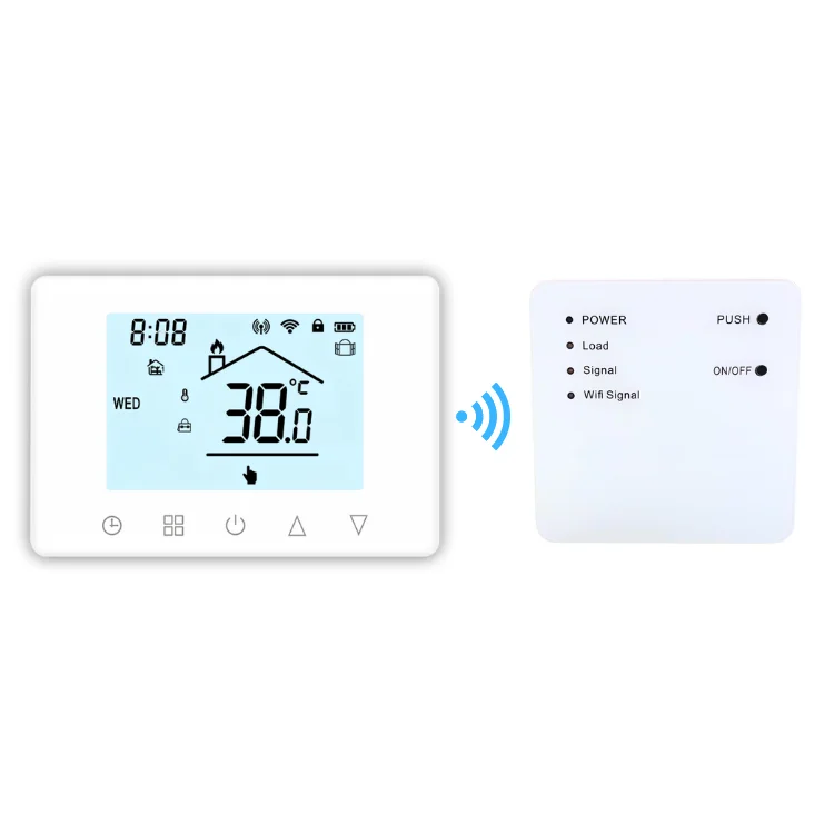 Tuya Smart Home Digital Thermostat Wifi Programmable Temperature Controller for Gas Boiler Floor Heating Modern ABS Design Room