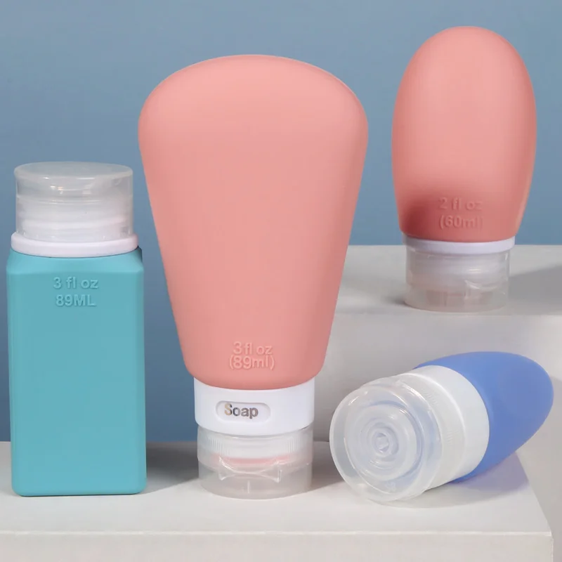 Gift Empty Lotion Travel Bottle Brown Cosmetic Refillable Travel Size Bottles Kit With Keychain