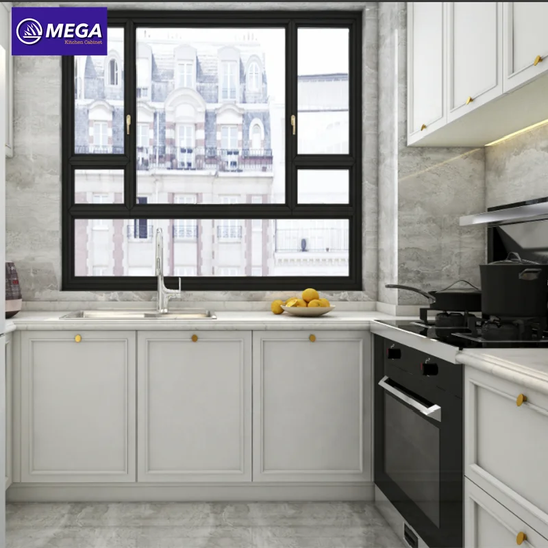 Top Class Fitting Kitchen Design American Style Home Furniture Cabinet with Tall Pantry Cupboard Set