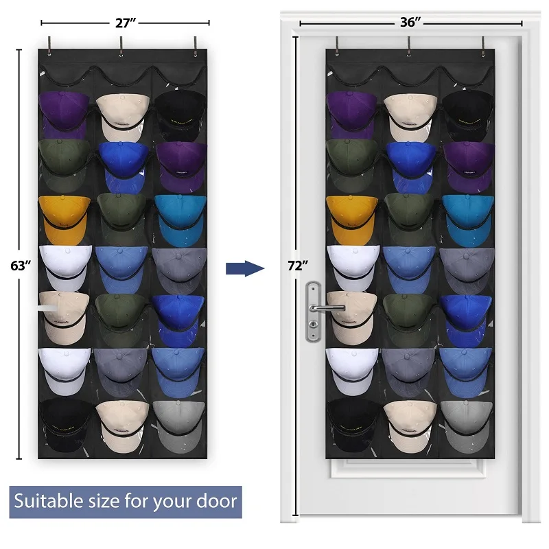 Hat Organizer Racks for Baseball Caps Visible Hat Holder Rack for Wall Door