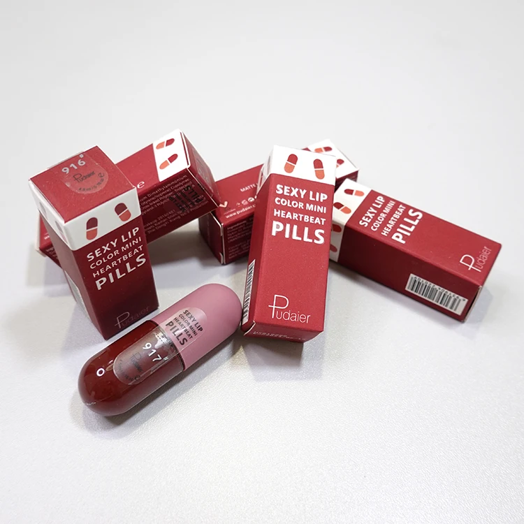 2022  Waterproof Nude Matte Glossy Sexy Red cosmetics Lip Tint Vegan mini pill lipstick sets