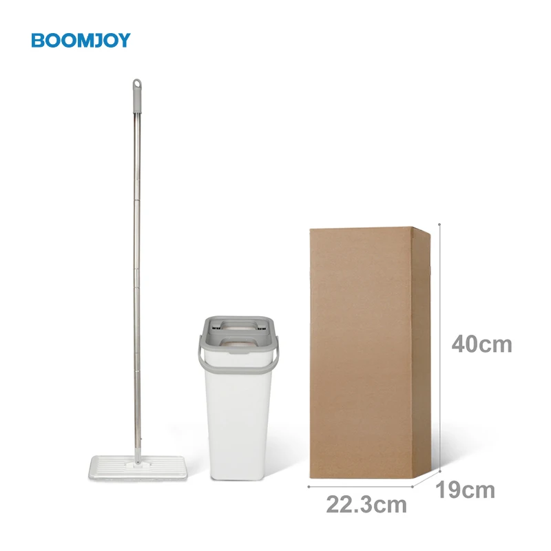 Hand free 360 Degree Rotation floor mopping robot cleaning magic squeeze telescopic flat mop for floor cleaning and bucket set