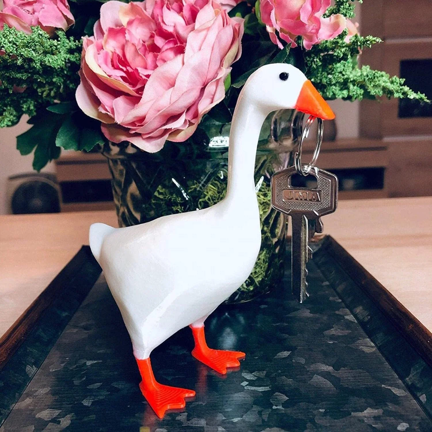 Goose Magnetic Key Holder Resin Cute Animal Figurines Keys Holder Home Decoration for Keys Glasses