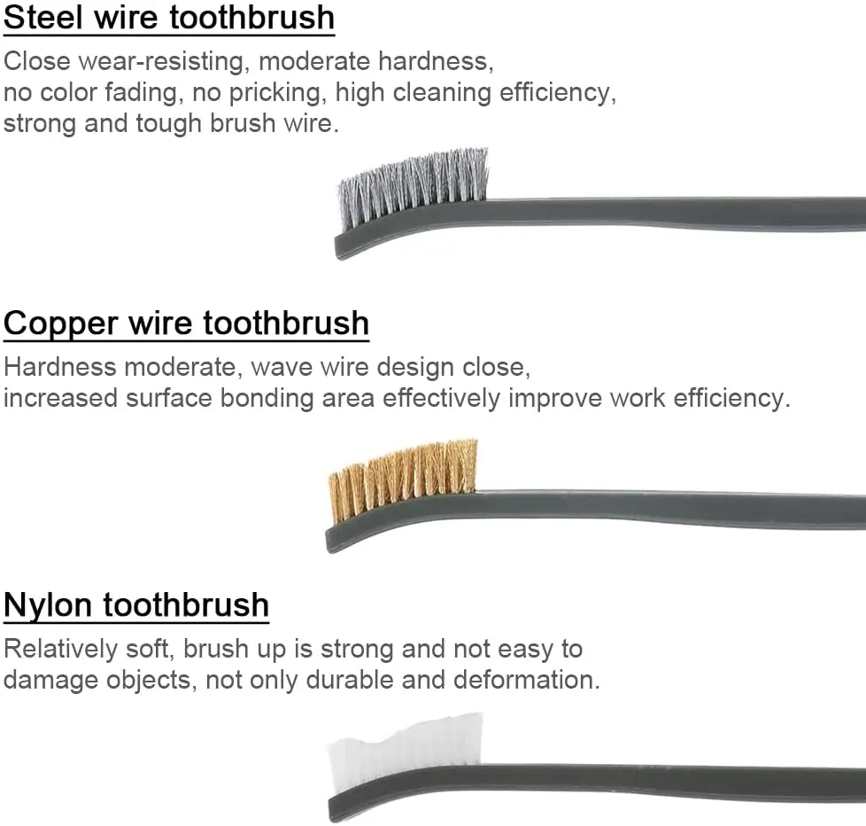 Ur Лось 3 шт мини латунный провод комплект металла с выделкой под ржавчину в набор чистящих средств для ухода за нейлоновая щетка