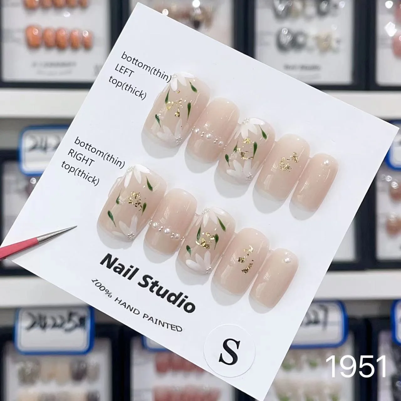 Custom Label French design Artificial Fingernails with glue Private label fake Nails with different size for artificial nails