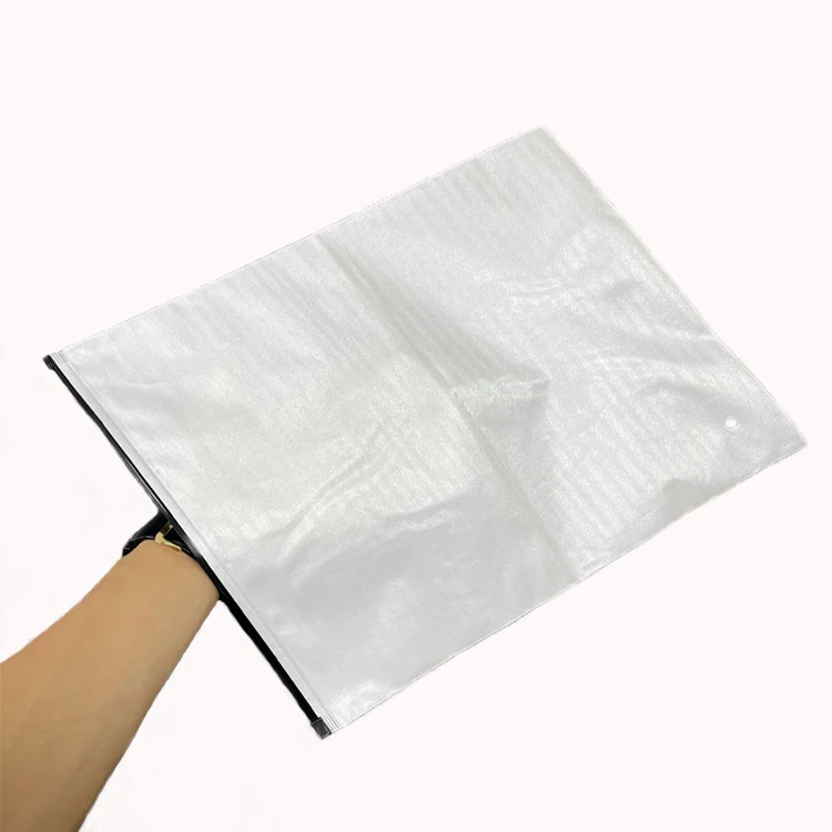 Новый продукт настраиваемый жемчужный хлопковый прозрачный полиэтиленовый пакет черный на молнии упаковка для одежды сумка