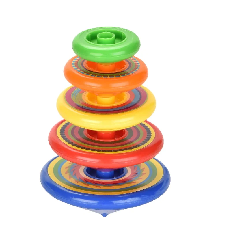 Stacking Colorful Cool Gyro UFO Spinning Tops Gyroscope Novelty Bulk Shooting Fight Game Cognition Sensory Toys Party Favors