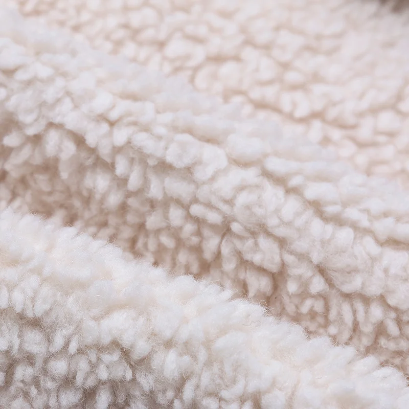 Winter Ladies Women Beige Long Elegant Plush Sheep Shearing Wool Fur Coat New Arrival