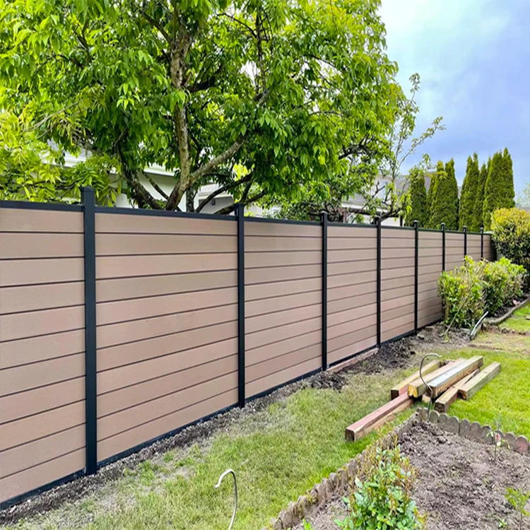 Weathering Resistance WPC Fence Wood Plastic Composite Fence Panels with Post BSCI Garden Fence Wood Decking PE Film+pallet