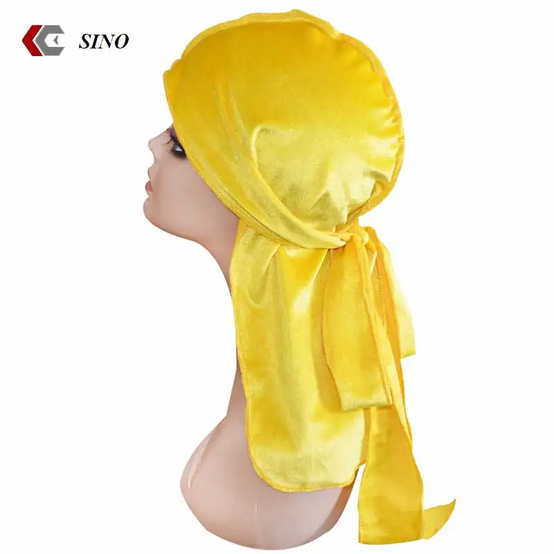 Мужская бархатная бандана-тюрбан, головной убор, мужские головные уборы Durag, волнистые головные уборы, повязка на голову, аксессуары для волос Du Rag