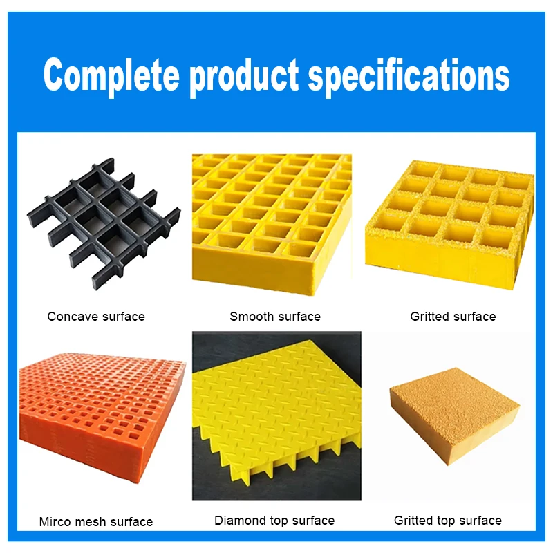 Anti Slip Safety Fiber Reinforced Plastic OEM Service Floor FRP Grating Light Weight High Strength FRP