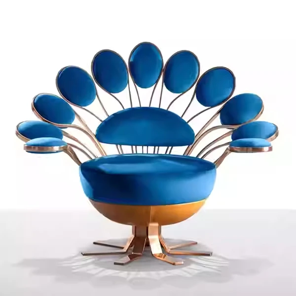 Furnistyle Uncommon Italian European Modern Unique Peacock Design Sofa Single Chair Classic Room Furniture Single Sofa Chair