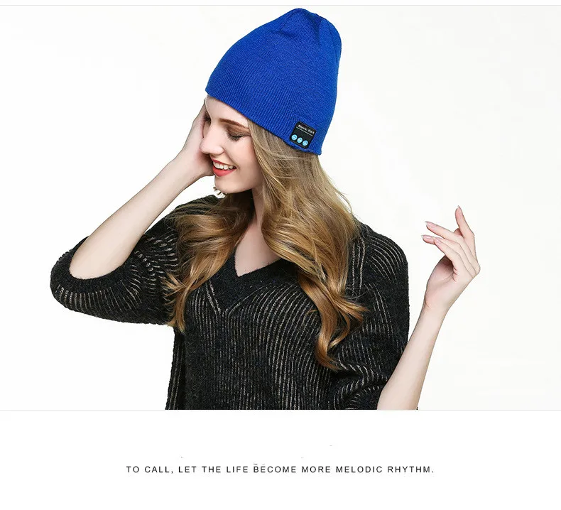 2022 trending washable travel wireless beanie knitted smart warm hat with handsfree music headphone speaker for winter