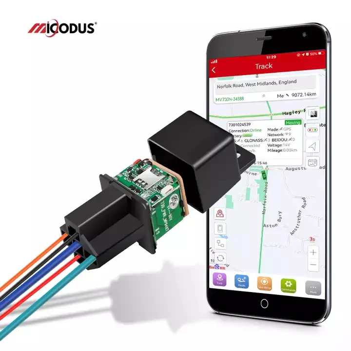 MV730 ACC Engine Status Detection Car Relay GPS Tracker Free MiCODUS APP Tracking Platform Cut off Fuel GPS Relay Car Alarm