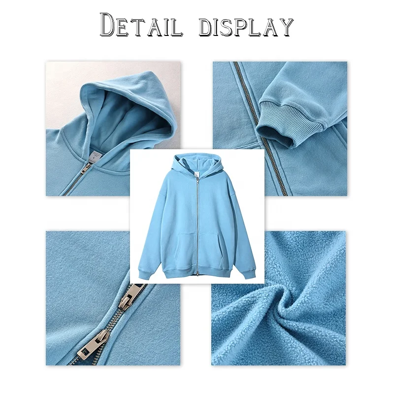 Wholesale Thick Fleece Zip Up Hoodies High Quality Zip-Up Hoodies Mens Fashion Custom Printing Zip Up Hoodies