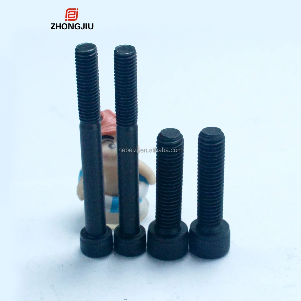 DIN Standard Carbon Steel Socket Cap Bolts Nuts M10 Size with M3 M4 Threads Black Oxide Finish Class 8.8 Industrial Use