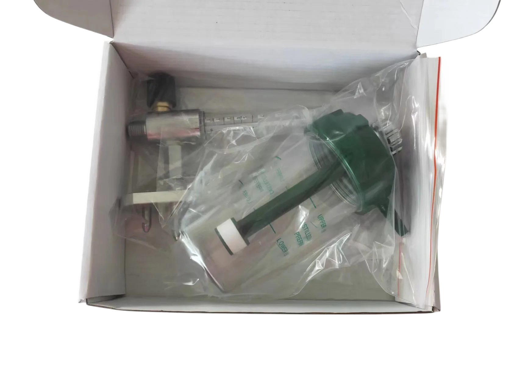 Medical Wall Mounted Oxygen Flow Meter With Chemetron  Adapter And Humidifier Bottle