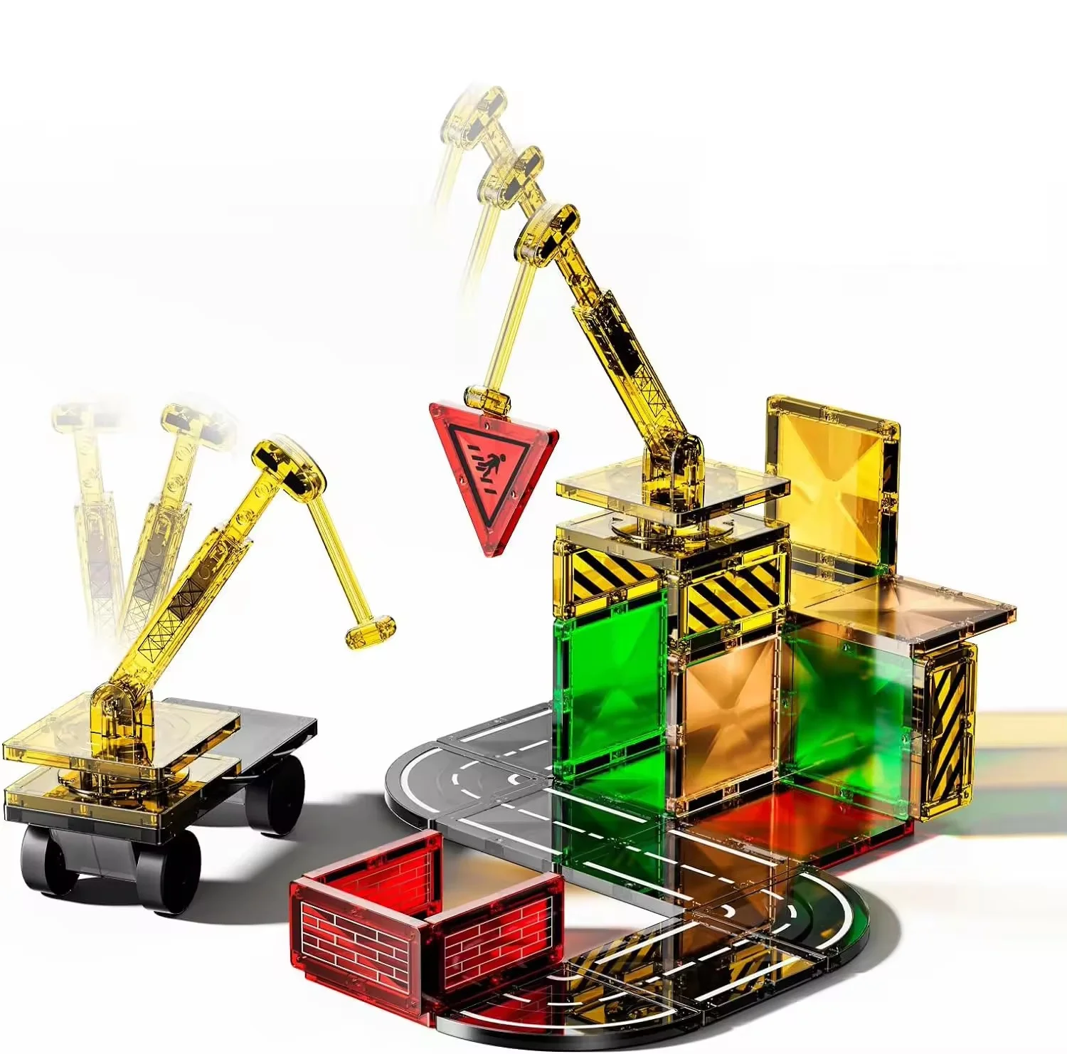 New Style 100 PCS Magnetic Tiles Builder Road Set Toy Magnet Building Blocks Tiles STEM Construction Toys For Kids ASTM CPC