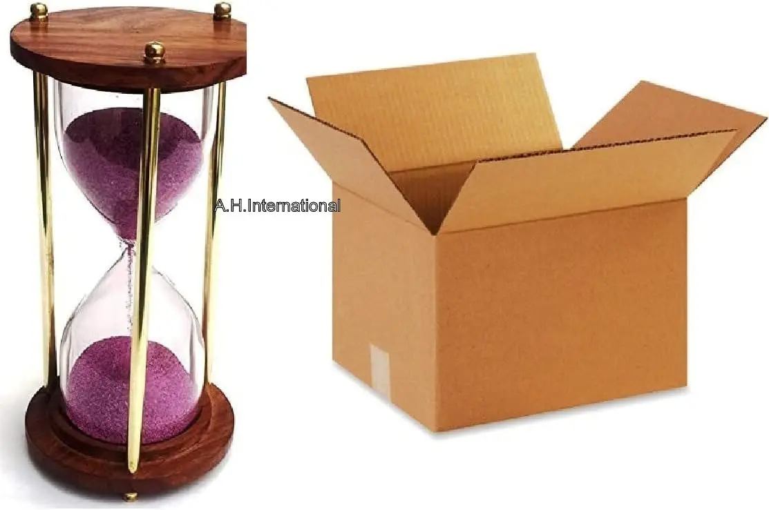 Brass Sand Timer Hour Glass Hanging Base with Compass Perfect Kids Toy and Playing Game Gifts Indian Supplier