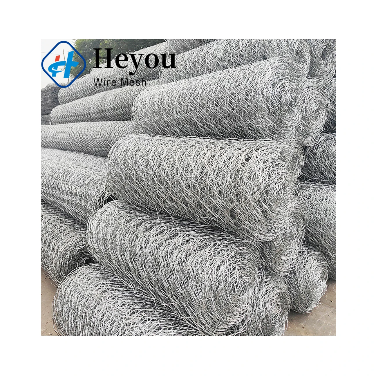 Reinforced 80x100mm Reno Mattress Hydraulic Structures 4.4mm Zn10%Al Galvanized Hexagonal Gabion Stone Barrier for Sea Walls