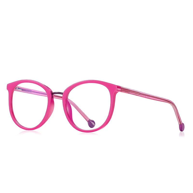 NWOGLSS 2114 Lightweight TR90 Eyeglasses Frame Round Blue Light Blocking Glasses
