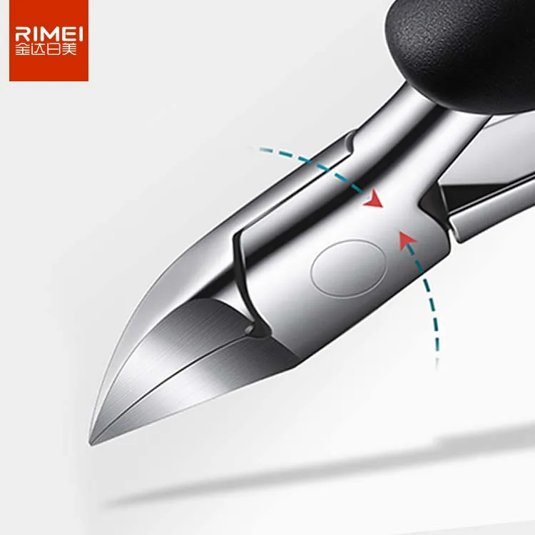 RIMEI professional stainless steel sharpening curved for ingrown nail blackened nail nipper
