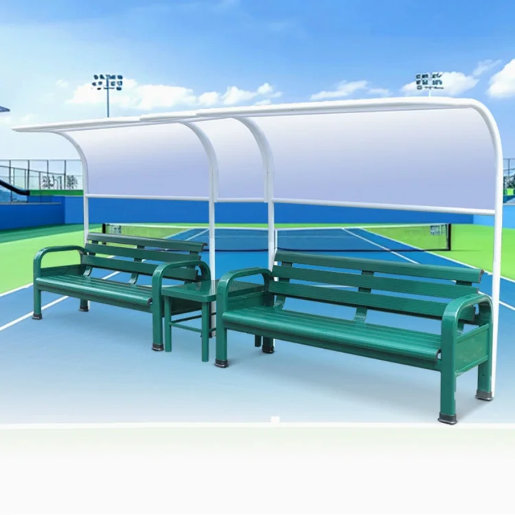 Public park tennis Courts Player Awning street metal plastic with backrest commercial custom patio Outdoor Benches