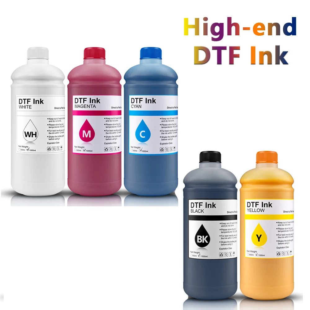 OCBESTJET 1000ml Premium Commercial Pro M T Puff Light White Cyan Non-Banding DTF Ink For Epson L805 Dx7 TP2600 Printer